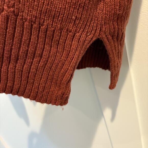 Banana Republic Sweater Womens Small Rust Cable Knit Crewneck Pullover Wool - Picture 5 of 10